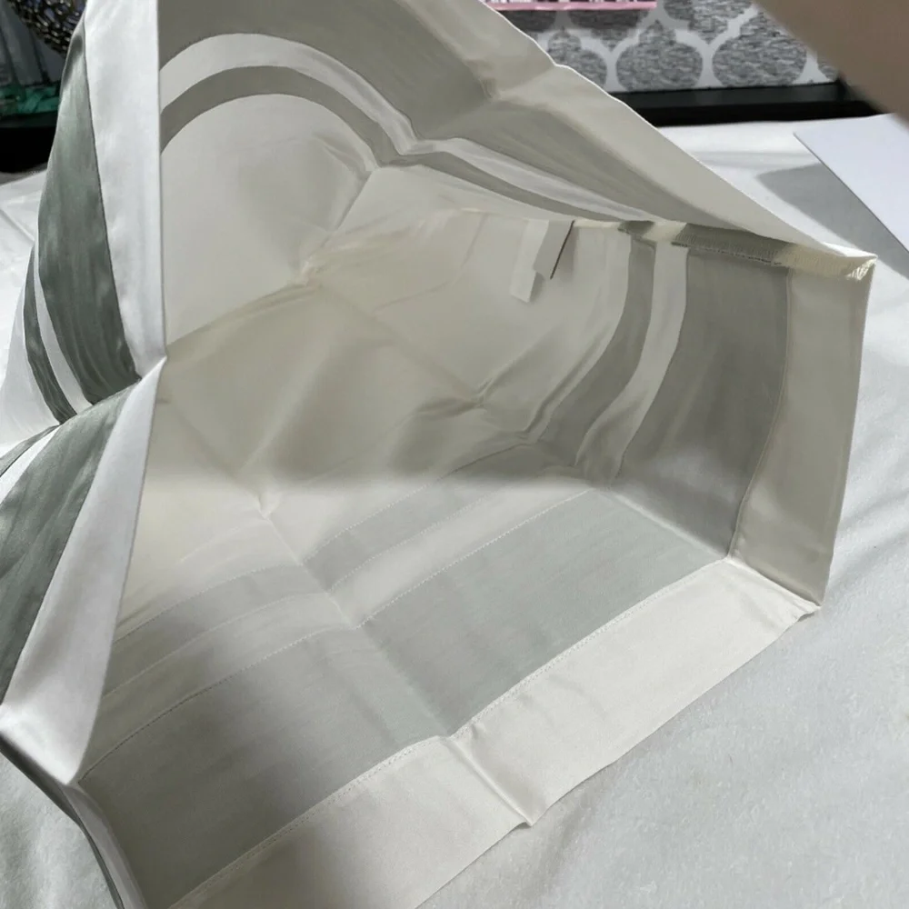 NIB [ 1 King ] Pillowcase for Frette At Home Brenta in Ivory‎ / Sage Green